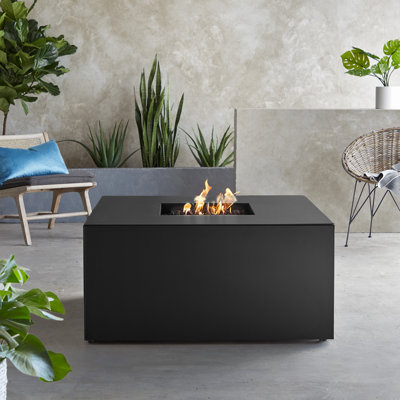 Foyer de table carré au propane en métal 42 po avec réservoir caché Coden par Jensen Co.