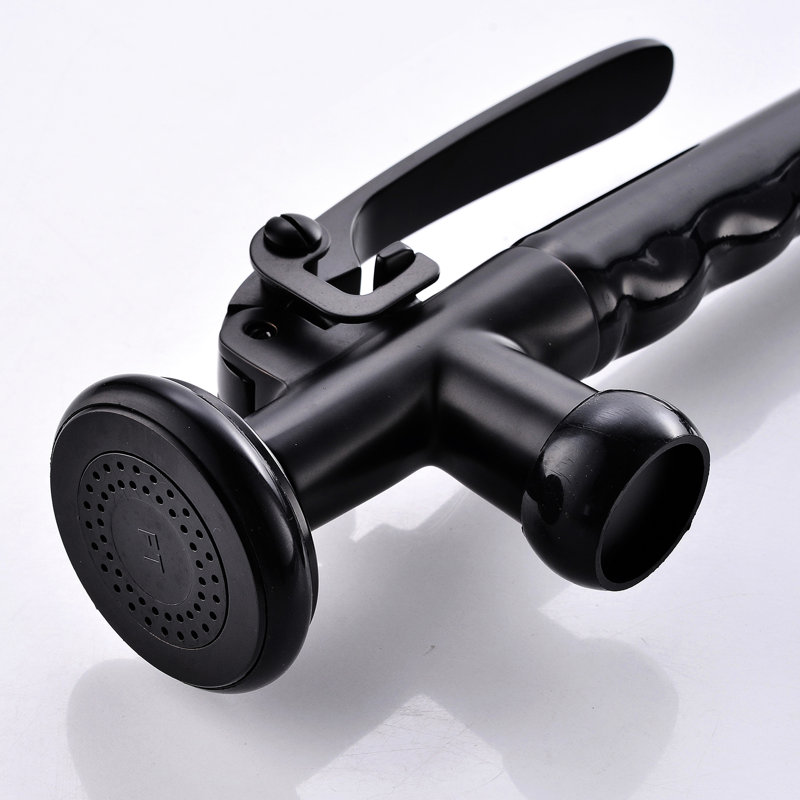 Robinet de cuisine commercial rétractable - noir et nickel, poignée simple, mélangeur d'eau froide, robinet d'évier en nickel robuste avec remplissage en céramique, eau, accessoire moderne