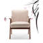 Chaise en microfibre brun clair, structure en bois, idéale pour les petites pièces d'appoint, aspect moderne-132610714