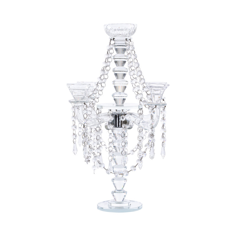 Candélabre de table en cristal 18,5 po