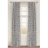 Florina Cotton Blend Floral Room Darkening Thermal Rod Pocket Curtain Panels