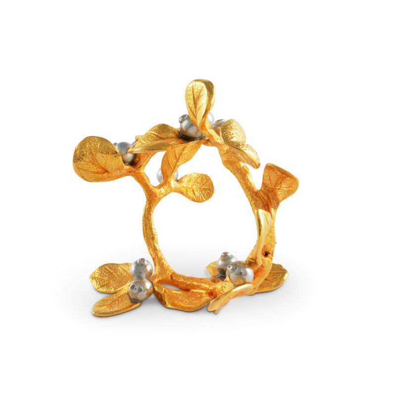 Golden Winter Berry Metal Napkin Ring