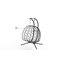 Balancelle moderne pour 2 personnes avec support, capacité de 650 lb, double œuf intérieur / extérieur toutes saisons Ecolistro-1947924889