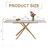 59-Inch Modern Rectangle Expandable Dining Table Retractable Leaf Sintered Stone Top Golden Carbon Steel X-Base 4-6 Person-1758492951