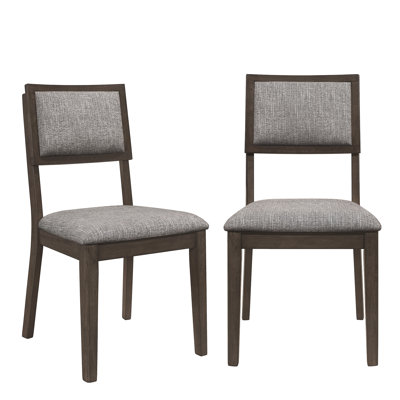 2Pc Retro, Upholstered Solid Wood Legs And Frame, Set Of 2 Chairs With Seat Cushions For Kitchen, Restaurant, Dining Room,Dark Brown/Gray -  Red Barrel StudioÂ®, 8A894B4E5AB5465091FF365003E93BAC