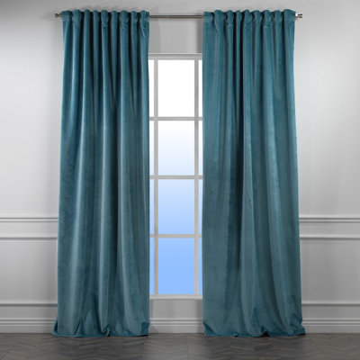Matte Velvet Room Darkening Curtain Panel Set