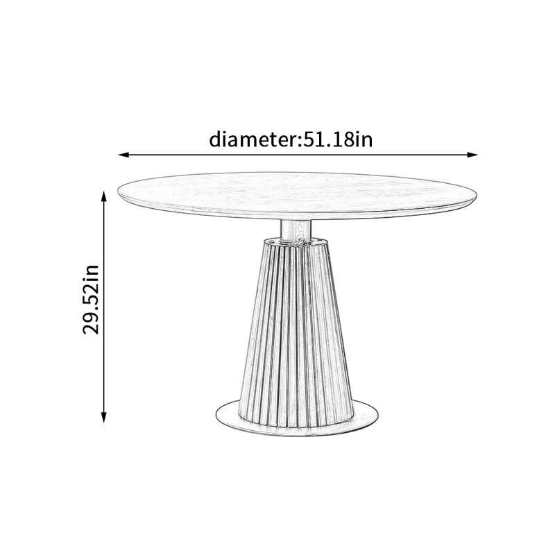 Table de salle à manger Carlane, H 29,52 po x L 51,18 po x l 51,18 po