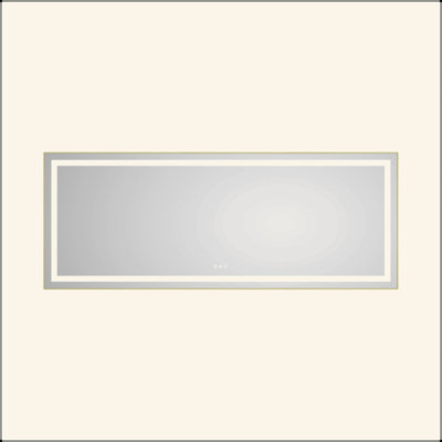 Miroir de salle de bain à DEL avec façade et rétroéclairage, miroir de meuble-lavabo mural avec cadre en aluminium, antibuée, mémoire, 3 couleurs, gradation continue