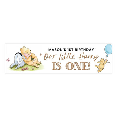 Koyal Wholesale 13X48 Inch Custom Winnie The Pooh Birthday Banner, Pooh Bear Friends