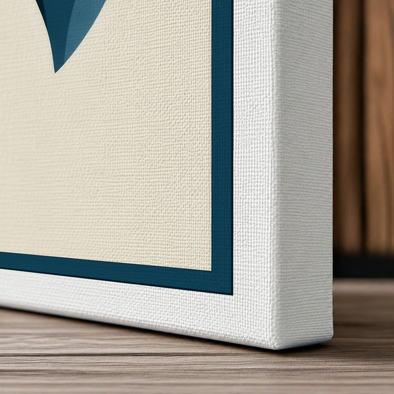 Teal Horse Profile Japandi - Wrapped Canvas, 18x12 - 45.7 x 30.5 cm, White Border