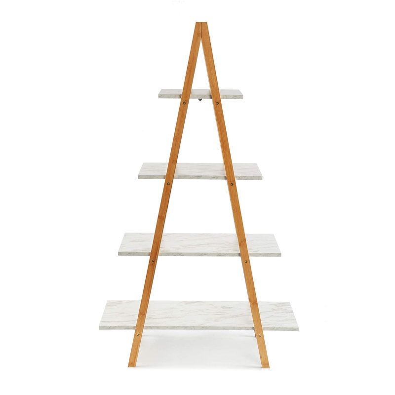 Bellani 135.5cm H x 80cm W Ladder Bookcase, Marble