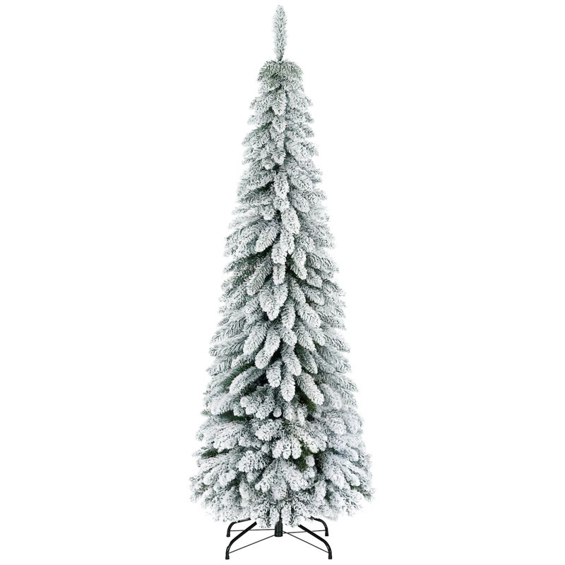 Arbre de Noël artificiel enneigé 6 pi avec branches en acier