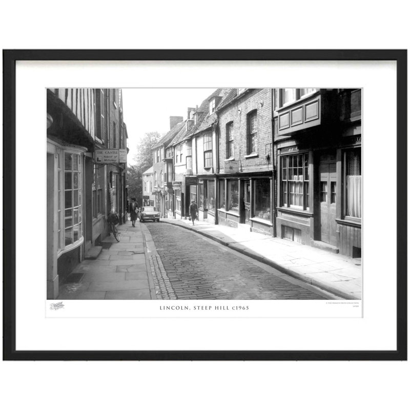 Lincoln, Steep Hill C1965 - Single Picture Frame Print, 48.4cm H x 63.6cm W x 2.3cm D