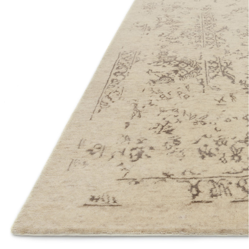 Hand Knotted Floral Indoor Rug, Rectangle 9'6" x 13'6"