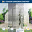Serre en polycarbonate à structure en aluminium de 8 pi x 10 pi avec évent et gouttière de toit, ensemble d'extérieur robuste-119783991