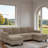 Modular Corduroy Sectional Sofa With Ottoman
