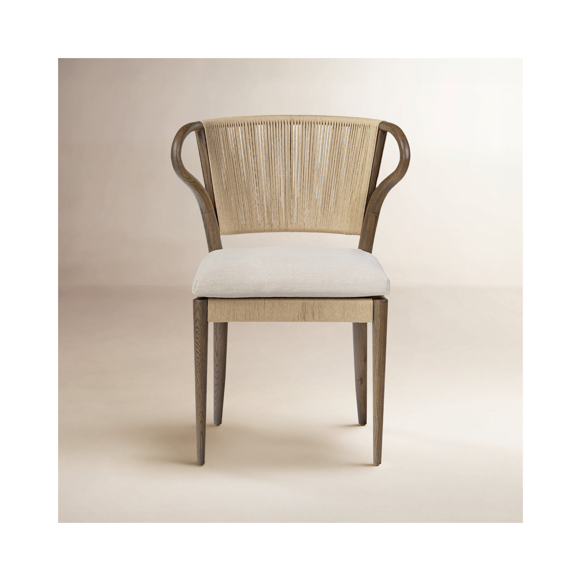 Amira Armless Dining Chair, Brown/Braodway Dune