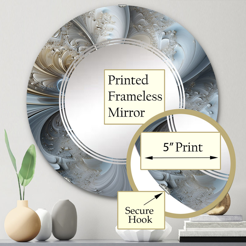 Monimus - Miroir mural moderne rond, 24 po x 24 po