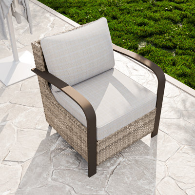 Wicker Patio Chair With Cushions by Winston Porter