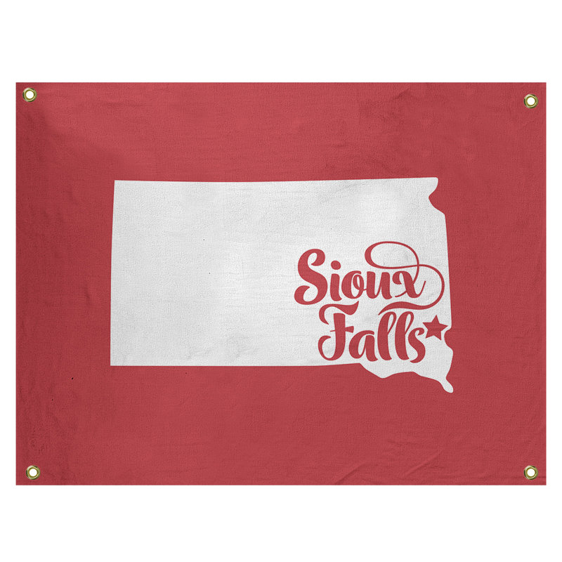 Tapisserie murale sioux chute south dakota, H 59 po x l 80 po, Rouge
