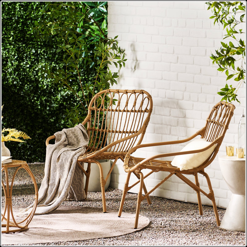 Chaises d'extérieur en osier Boho
