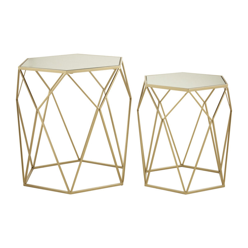 Spilsby Glass Top Frame Nesting Tables