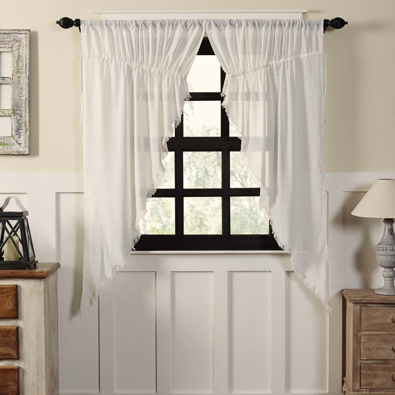 Layden Cotton Solid Semi-Sheer Rod Pocket Curtain Panels