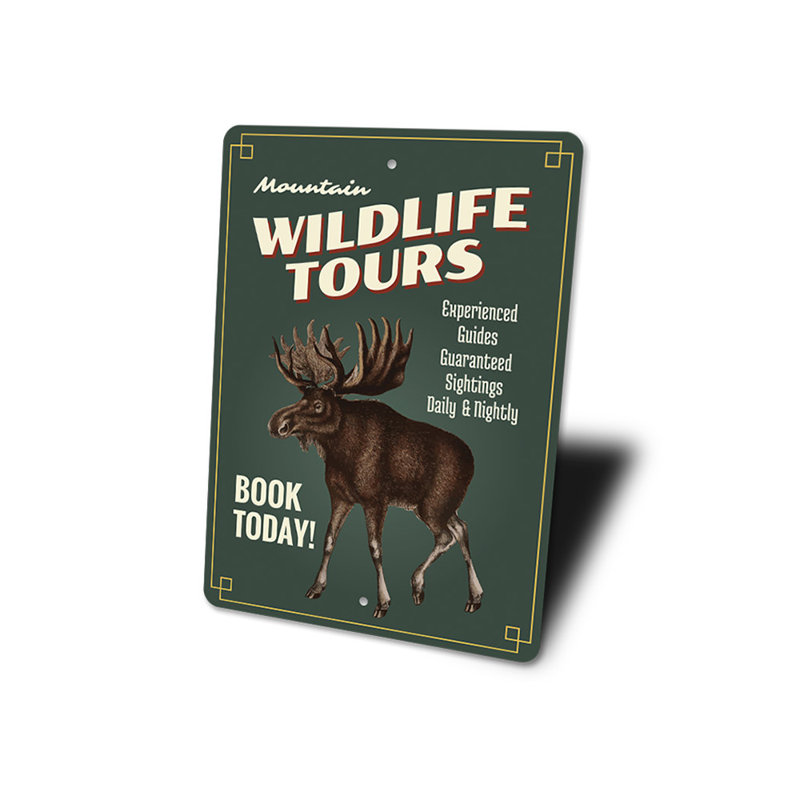 Panneau en aluminium Wildlife Tours, H 14 po x l 10 po x P 0,04 po