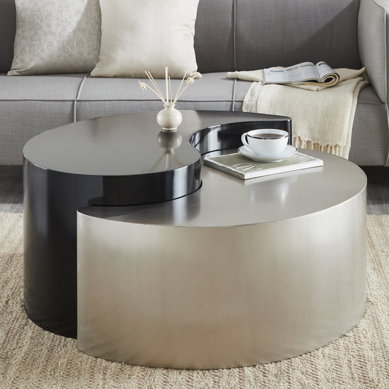 Addington Coffee Table, Black & Silver
