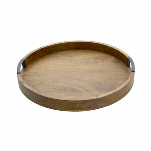 Gourmet Basics by Mikasa Lazy Susan Serving Tray, 18-Inch, Mango Round