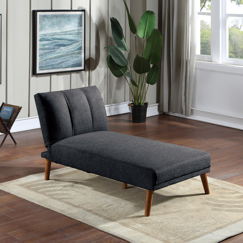 Chaise longue rembourrée Genoveffa, Mélange de polyester noir
