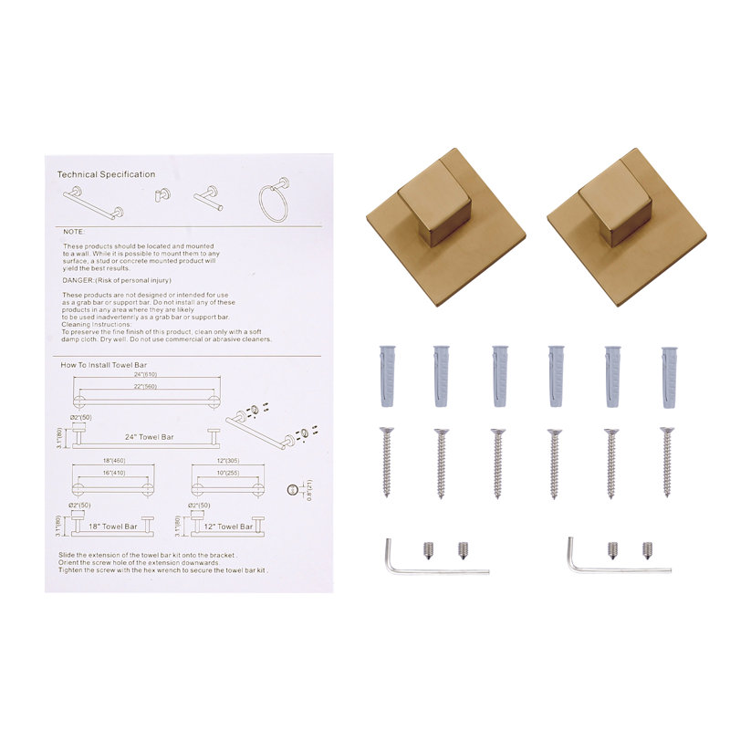 Wall Mounted Robe Hook, Brushed Gold