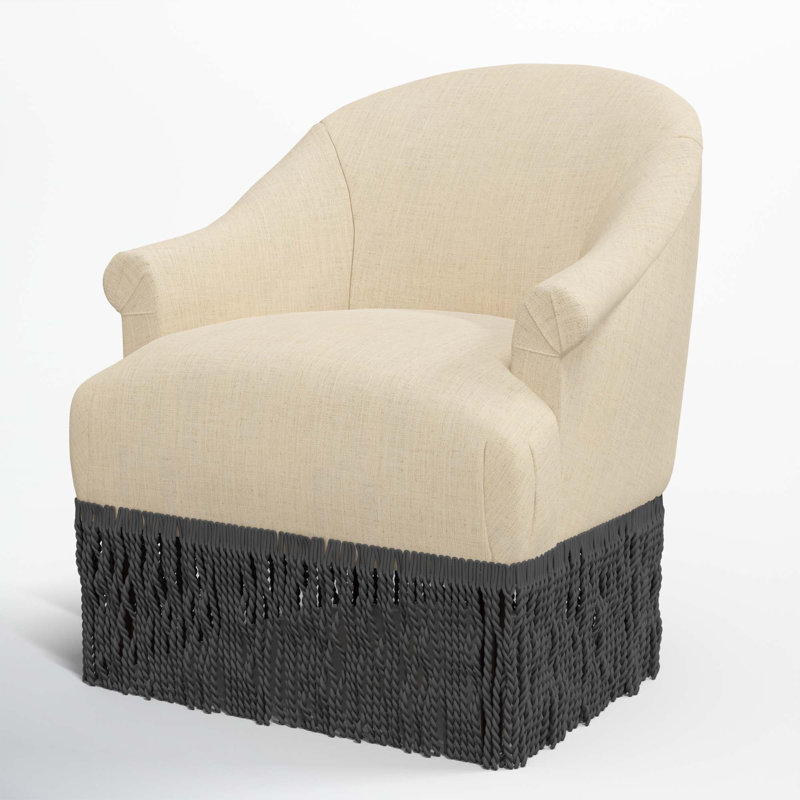 Fauteuil à oreilles Callie, Noir, Lin classique