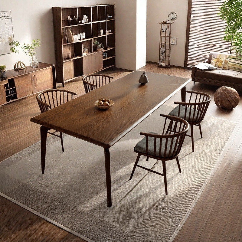 Table à manger et chaise en bois massif Classic Vintage, 5, 29.5"H x 62.9"L x 27.5"W
