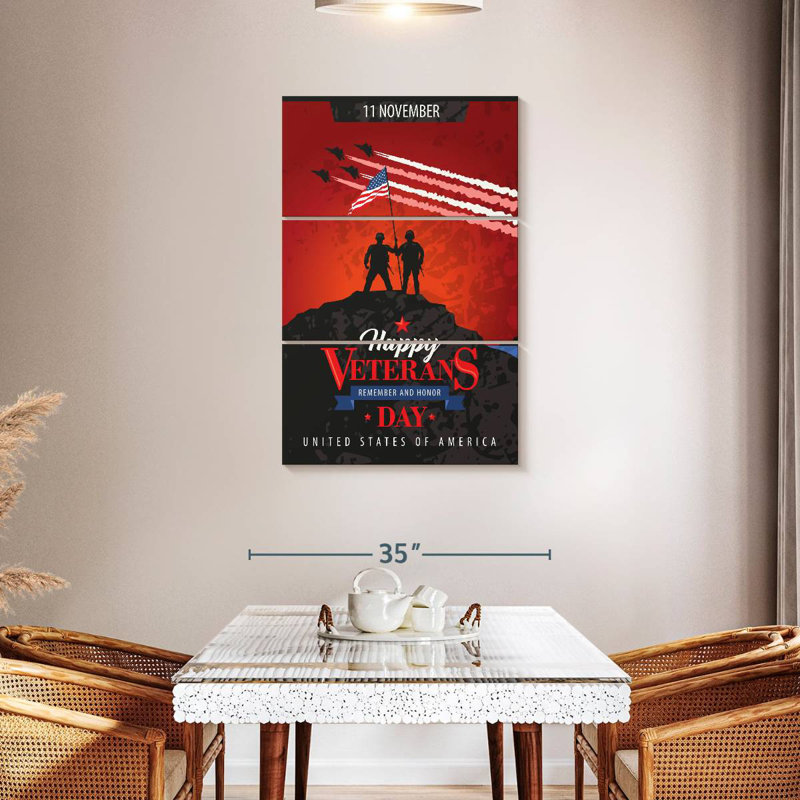 Lelend US Veterans Day Greeting, 57" H x 36" W