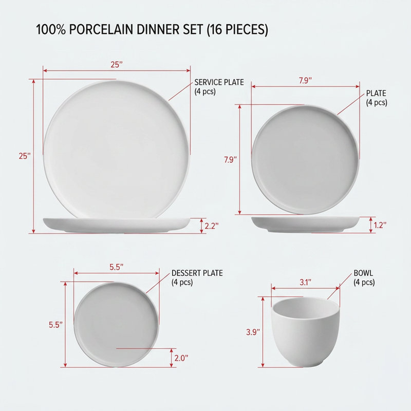 Service de table en porcelaine tachetée gris anthracite et or (service de 16 pièces pour 4 personnes)