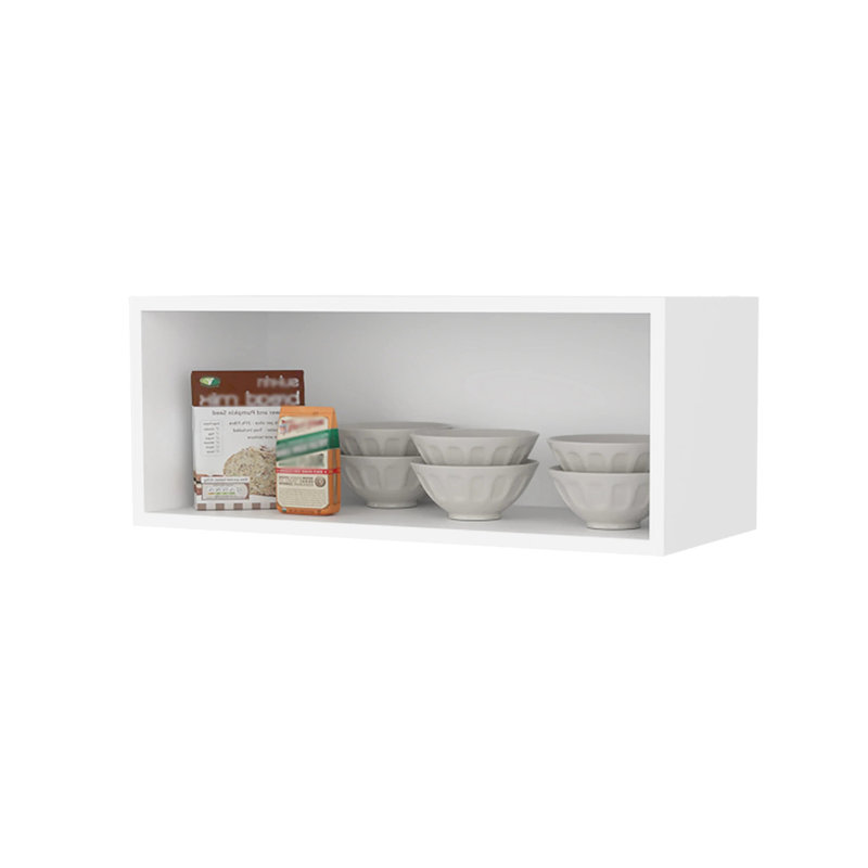 Unité de cuisine moderne blanche - panneau de particules de 12,5 po, avec surface à gratter, pouvant contenir des épices, des bols et des tasses à mesurer