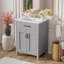 Ensemble de meuble-lavabo de salle de bain avec lavabo, meuble-lavabo luxueux peu encombrant - 2 portes à fermeture douce