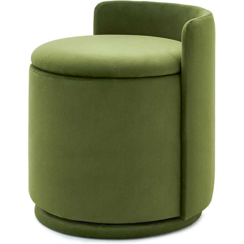 Repose-pieds rembourré avec tabouret, Vert
