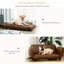 Canapé pour chien, en cuir synthétique pliable brun pour chiens de taille moyenne et grande, avec un lit confortable et confortable pour animaux de compagnie, animaux, brun, support