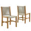 Ensemble de 2 chaises de salle à manger en teck et corde Vienna Vienna-105239618