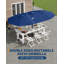 Parasol de patio à double face 15 pi avec base - grand parasol rectangulaire résistant aux rayons UV, polyester imperméable, manivelle - parasol de marché extérieur pour piscine, jardin, cour - marine-1662769085-1662769059