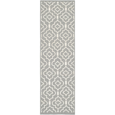 Tapis géométrique en laine / coton tissé à la main et à plat Waucoma