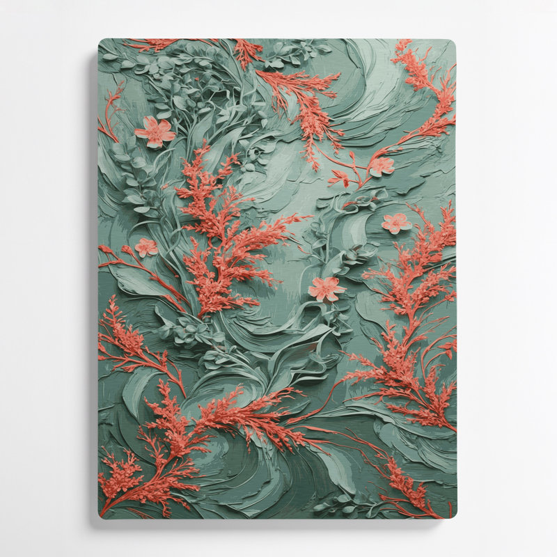 "Abstract Florals", art mural gris en métal 73