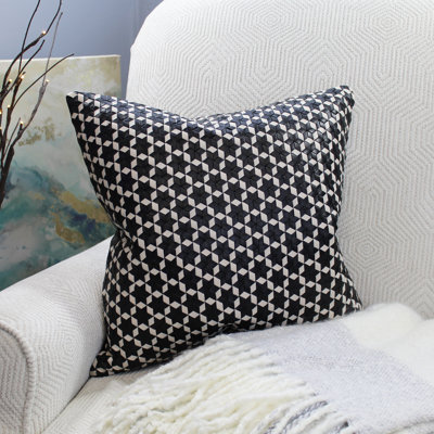 Geometric Feather Throw Pillow