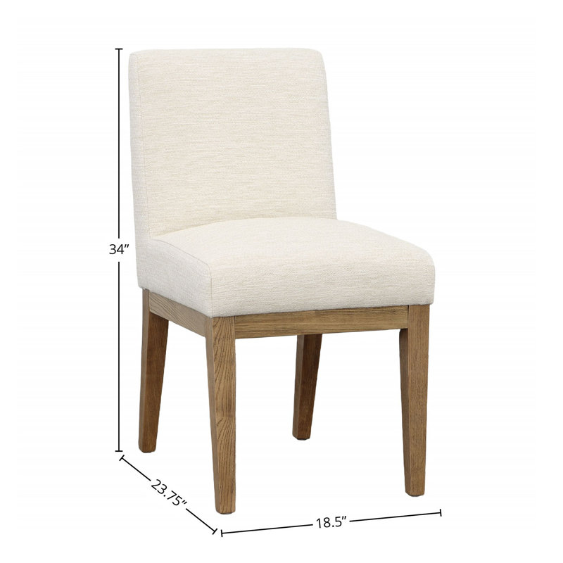 Weilan Polyester Upholstered Dining Chair, Olive, Cream