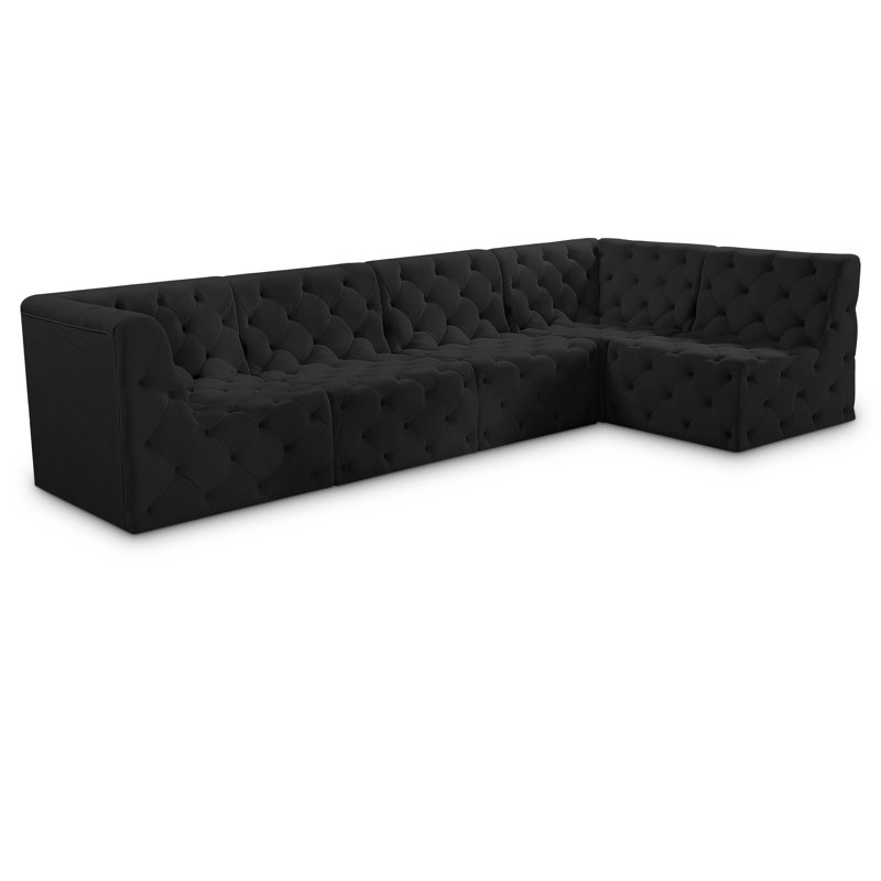 Canapé modulaire Klecka, Velours noir