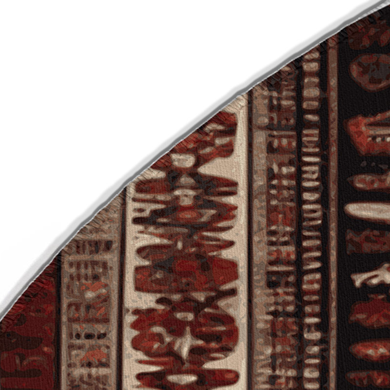 Tapis turc intérieur et extérieur brun, Rond 5 pi