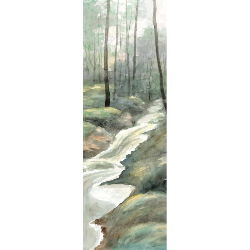 Waterfall - Trees Illustrative Canvas for Home Decor