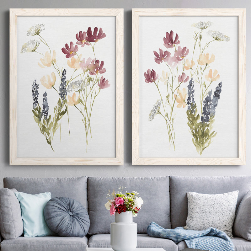 Toile encadrée de qualité supérieure Lobelia Garden I - prête à être accrochée, H 37,5 po x l 55 po x P 1,5 po